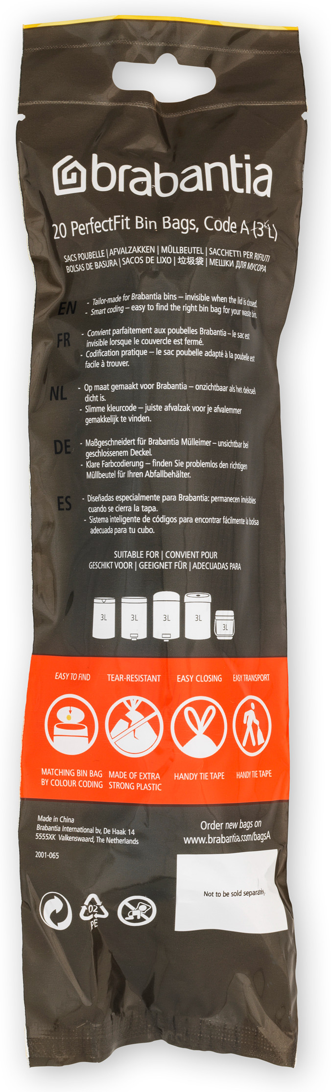 Brabantia Sacs Poubelle Code A - 3 Litres (120 pièces) null