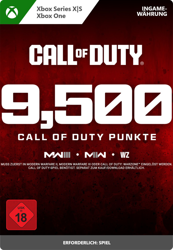 Call of Duty 9.500 Points Xbox Series X|S en Xbox One - Digitaal voorkant