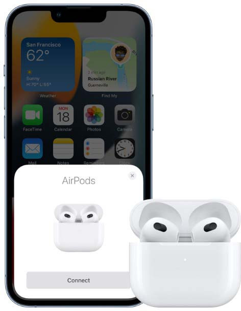 Apple AirPods 3 met Magsafe draadloze oplaadcase product in gebruik
