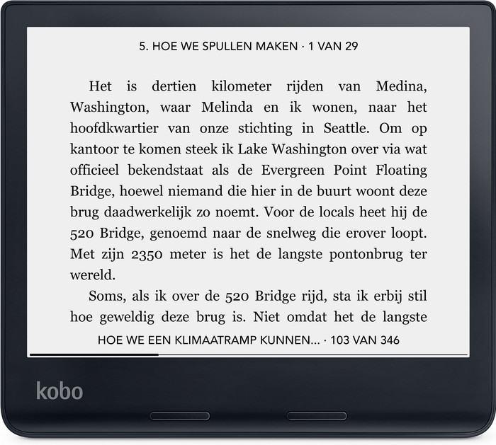 Kobo Sage + Kobo Sleep Cover Zwart voorkant