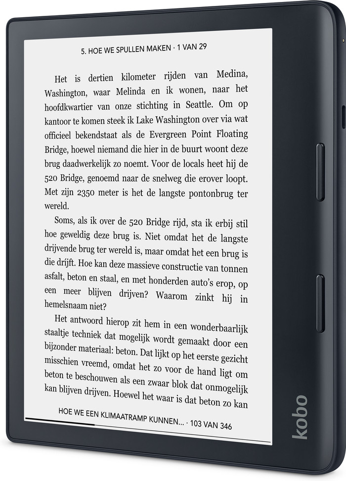 Kobo Sage + Kobo Sleep Cover Zwart voorkant