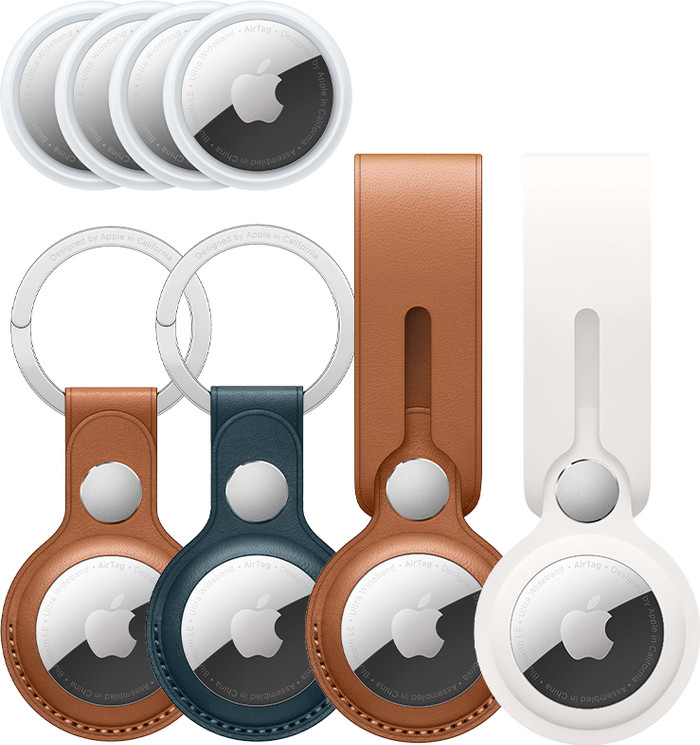 Apple AirTag 4-pack + 2 Apple Sleutelhangers + 2 Apple Hangers Main Image