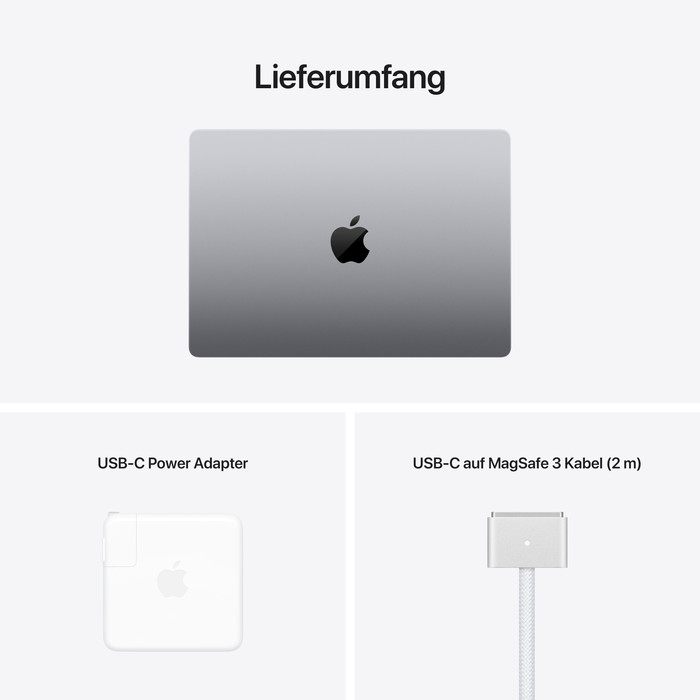 Apple MacBook Pro 14" (2021) M1 Max (10-Core-CPU/24-Core-GPU) 64GB/4TB Space Grau QWERTZ visueller lieferant