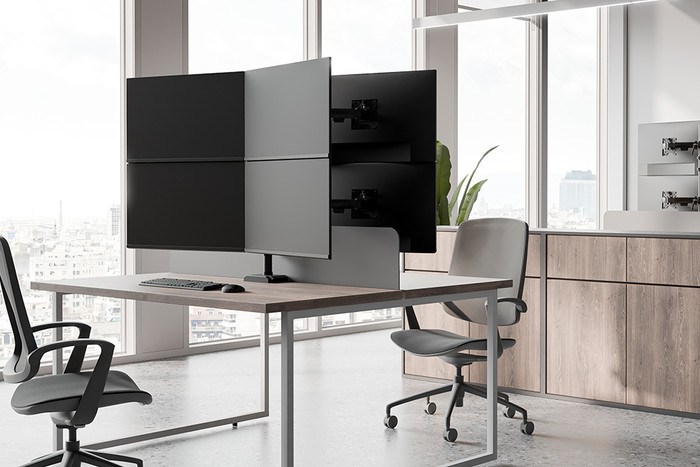 Neomounts NERO DS60-600BL2-2 Monitorarm Zwart visual leverancier