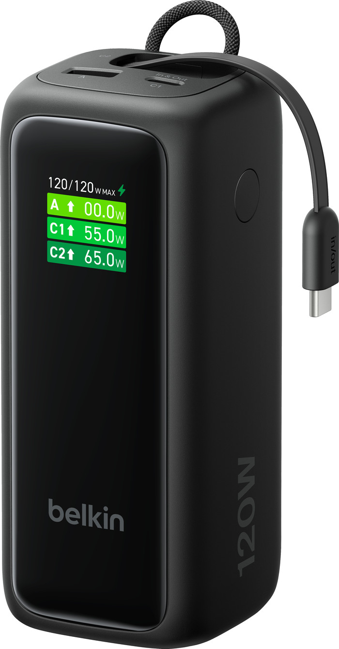 Belkin Powerbank 22.000 mAh met Snelladen 120 Watt Zwart voorkant