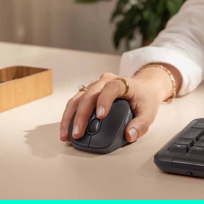Logitech MK880 Signature Comfort Plus Wireless Keyboard and Mouse Combo Graphite QWERTY product in use