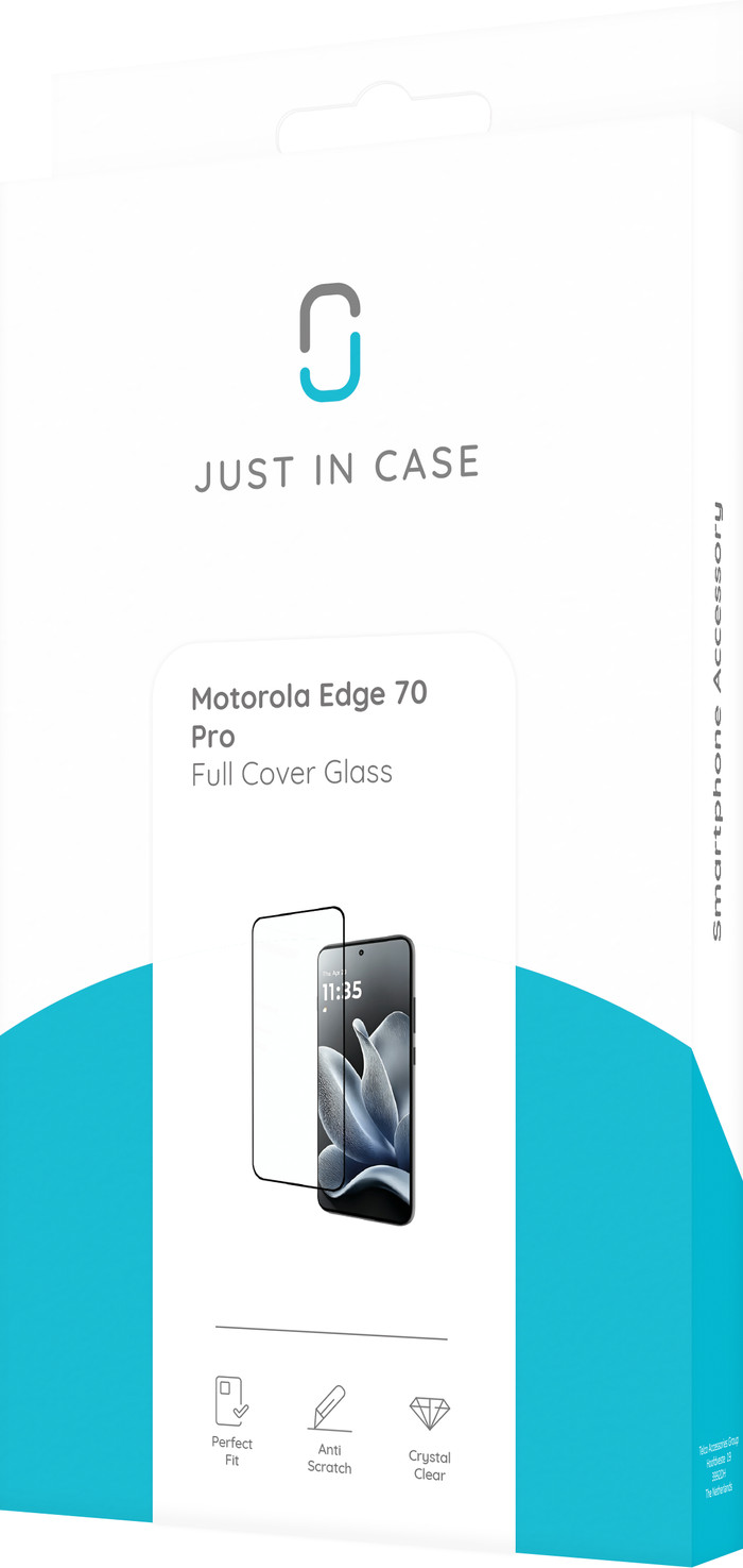 Just In Case Tempered Glass Motorola Edge 70 Pro Screenprotector verpakking