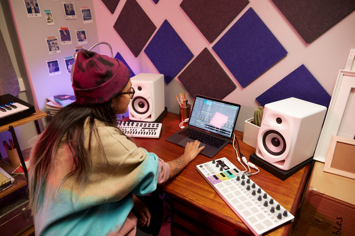 Pioneer DJ DM-50D-W product in use