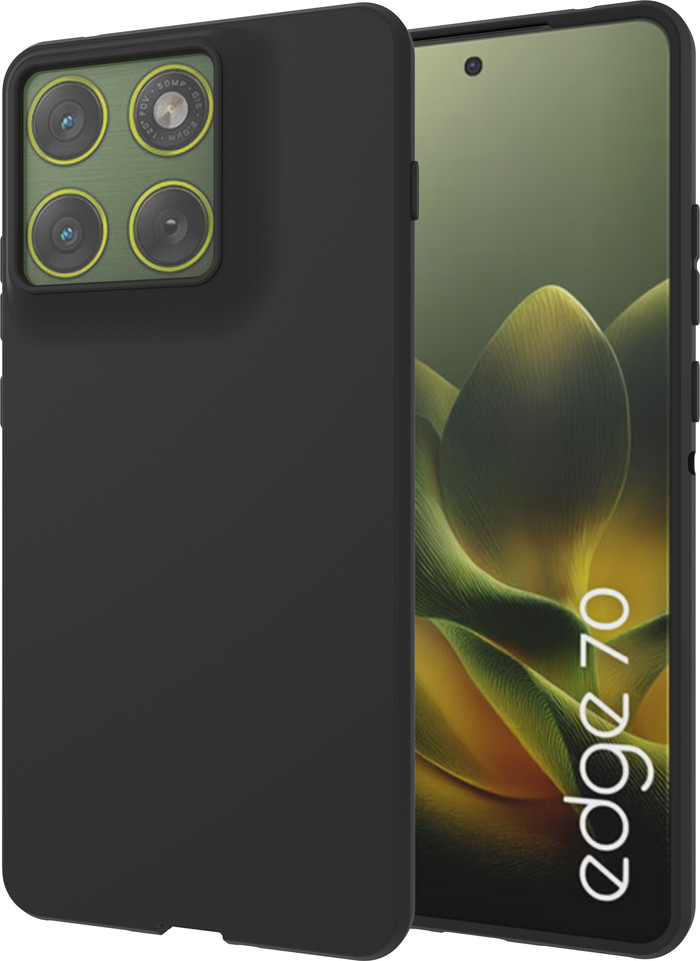 Just in Case Rugged Motorola Edge 70 Back Cover Zwart voorkant