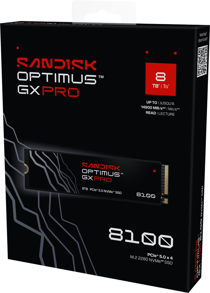 SANDISK Optimus GX PRO 8100 8TB Heatsink PCIe 5.0 NVMe SSD detail