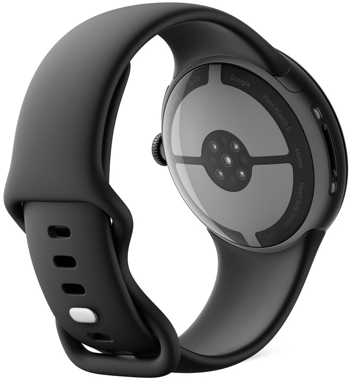 Google Pixel Watch 5 Zwart 45mm achterkant