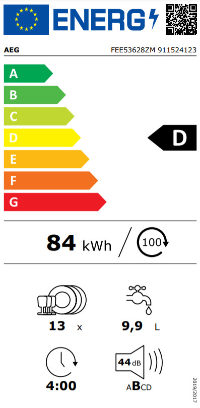 AEG FEE53628ZM inbouw / gedeeltelijk integreert / nishoogte: 82 - 90 cm null