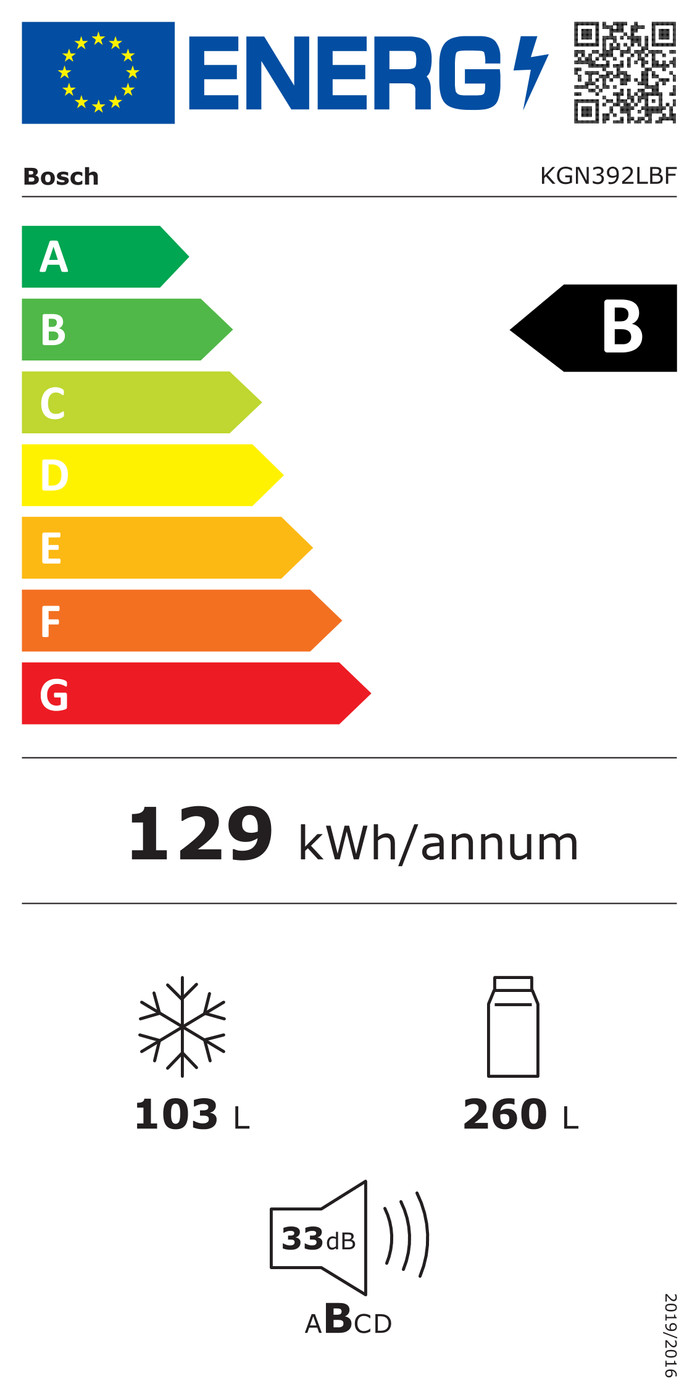Bosch KGN392LBF energy label