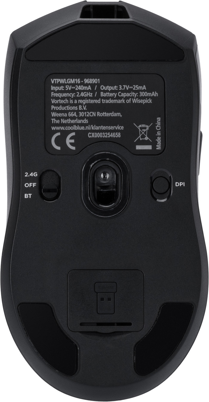 Vortech Pro Wireless Gaming Mouse Black bottom