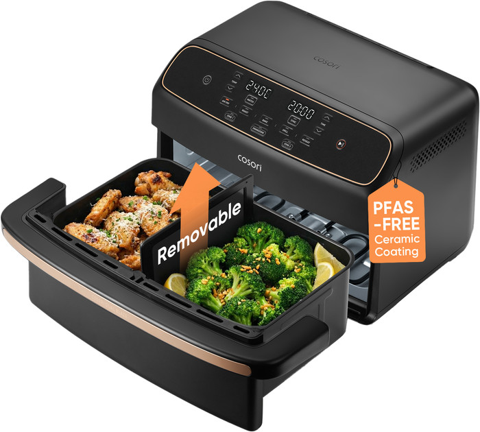 Cosori Dual Blaze TwinFry Compact product in gebruik