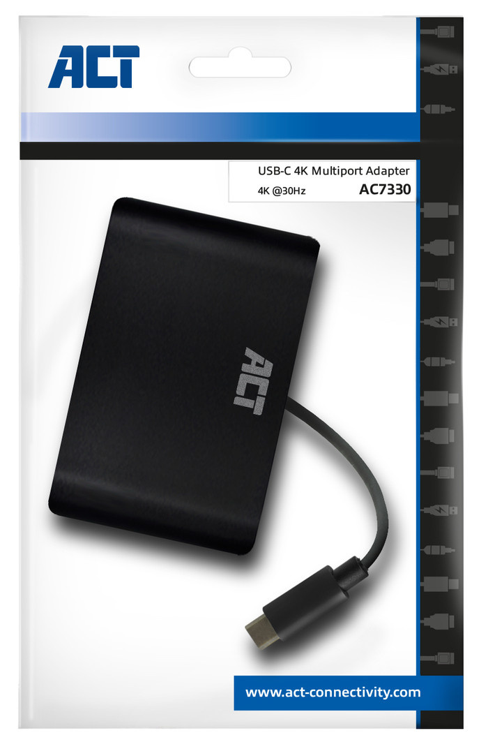 ACT USB-C to HDMI or VGA Multiport Adapter 4K with Ethernet null