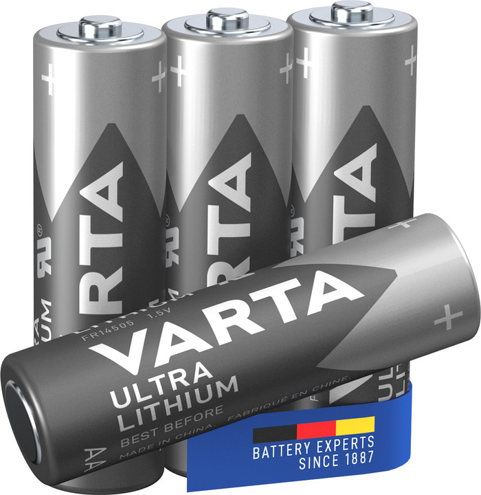 Varta Ultra Lithium AA Blister 4 stuks voorkant