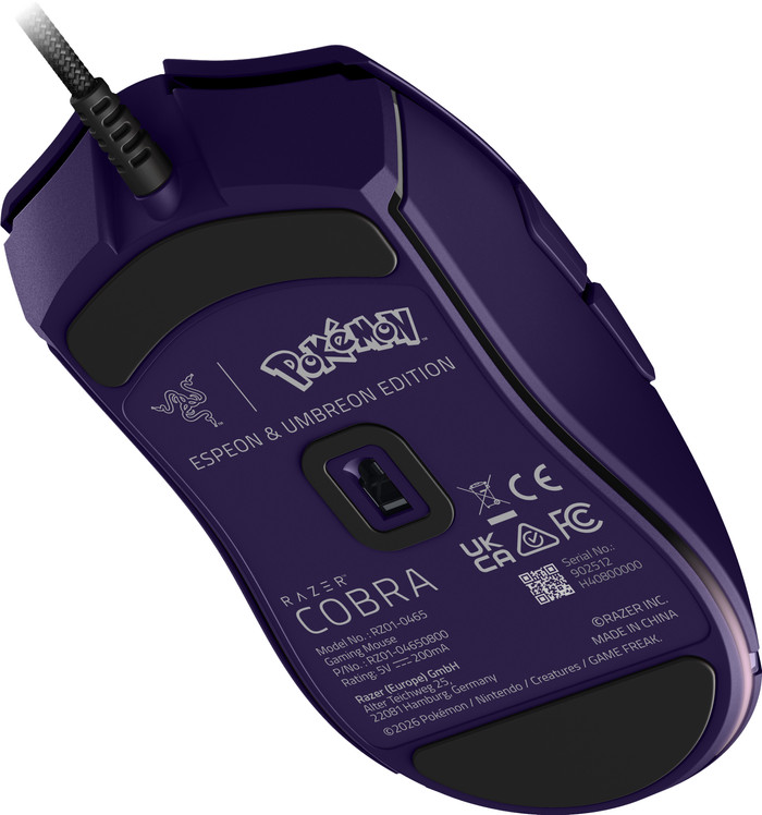 Razer Cobra Bedrade Gaming Muis - Pokémon Espeon/Umbreon Edition achterkant