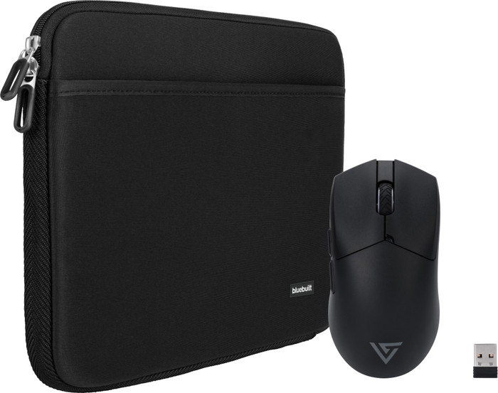 Bluebuilt Laptophoes breedte 36 cm 15-16 inch L Zwart + Vortech Pro Gaming Muis Main Image