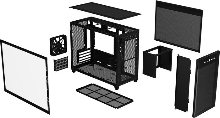 ASUS PRIME AP201 TG Zwart binnenkant