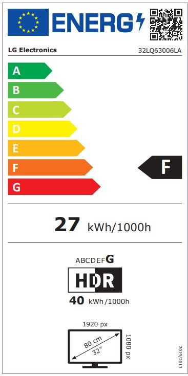 LG 32LQ63006LA energielabel