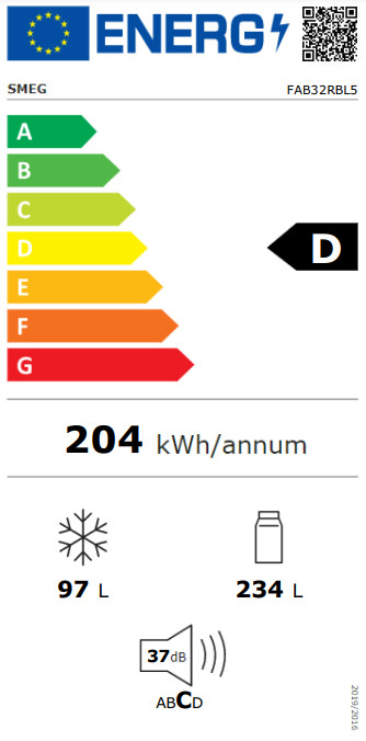 SMEG FAB32RBL5 energy label