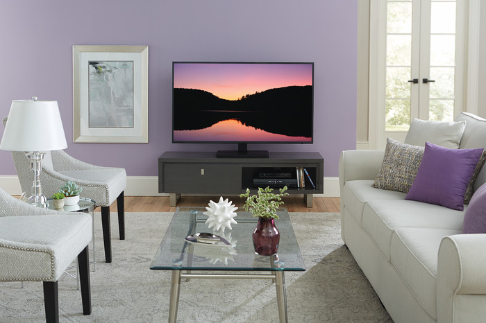 Sanus VTVS1-B2 Pivotable TV Stand product in use