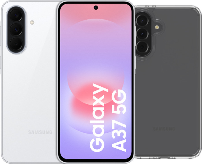 Samsung Galaxy A37 128GB Wit 5G + BlueBuilt Back Cover Transparant Main Image