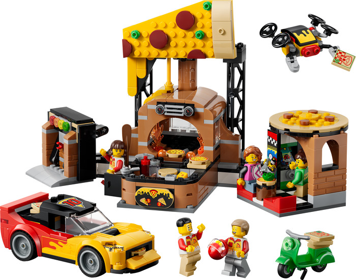 LEGO City Pizzacentrale met voertuigen 60496 Main Image