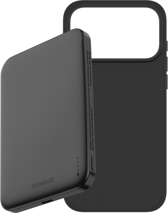 BlueBuilt MagSafe Hoesje iPhone 18 Pro Max Zwart + Powerbank 5.000 mAh Grijs Main Image