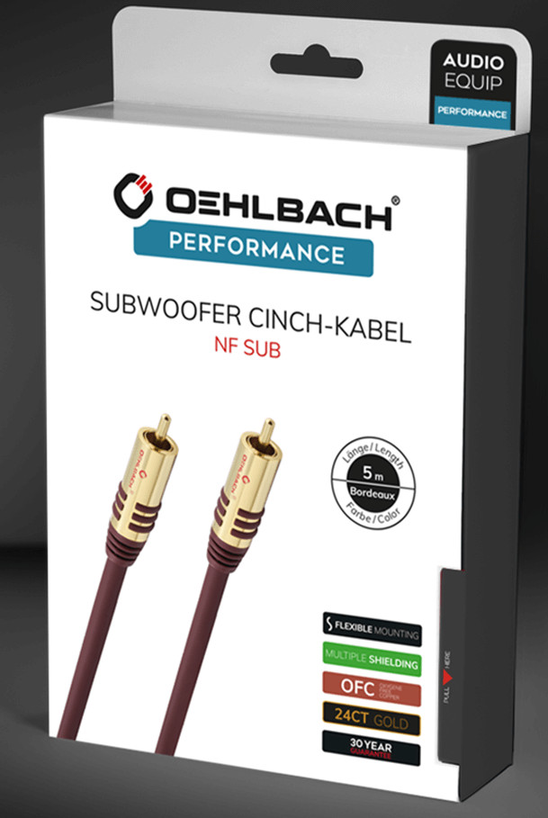Oehlbach NF Subwooferkabel 2 meter verpakking