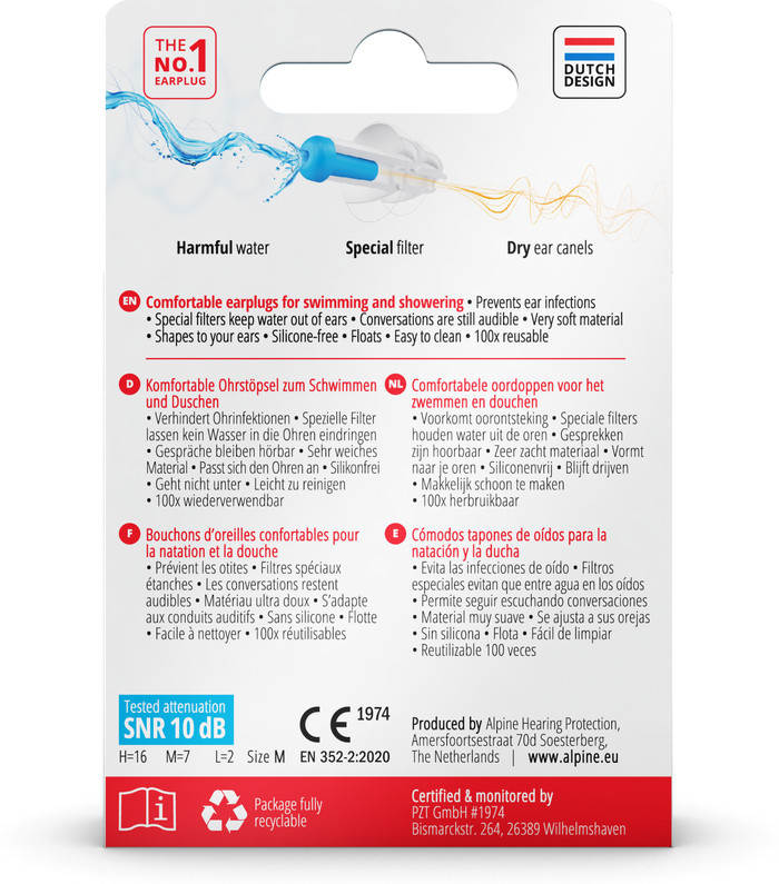 Alpine SwimSafe Earplugs packaging