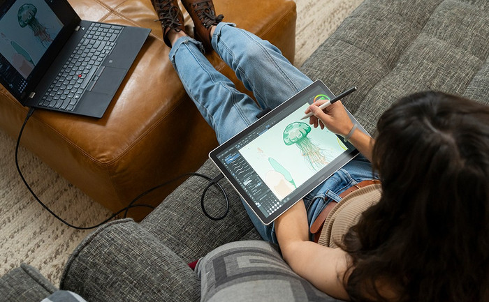Wacom One 14 product in gebruik