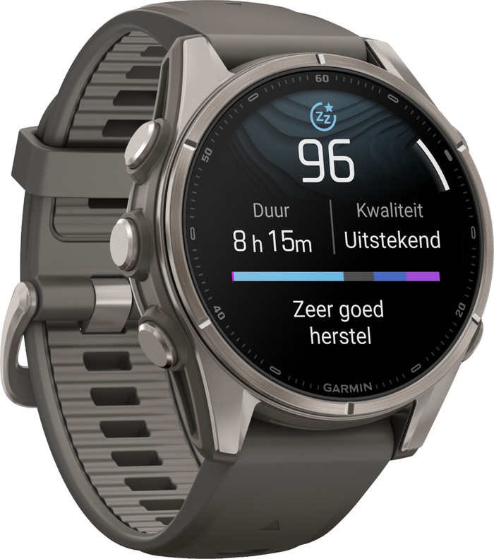 Garmin Fenix 9 Grijs 43mm linkerkant