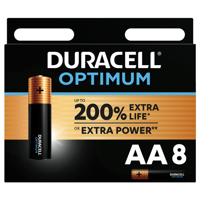 Duracell Alkaline Optimum AA-batterijen 8 stuks Main Image