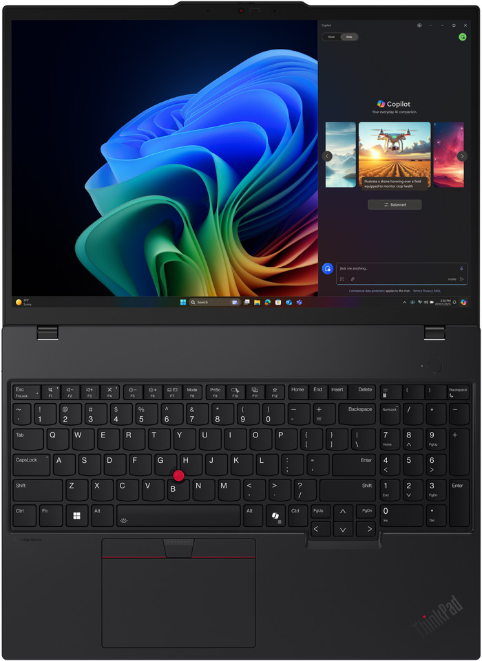 Lenovo ThinkPad T16 Gen 4 (AMD) Copilot+ PC - 21QN001WMH QWERTY bovenkant