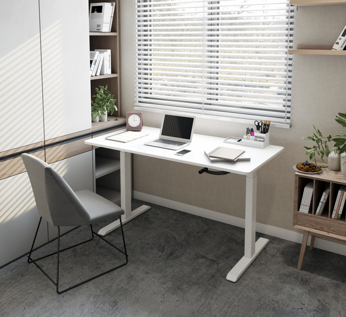 Euroseats Handslinger Zit Sta Bureau 140 x 80 Wit/Wit product in gebruik