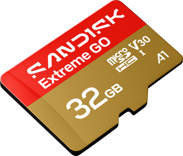 SANDISK Extreme GO microSDHC 32GB 100MB/s bovenkant