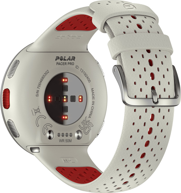 Polar Pacer Pro White back