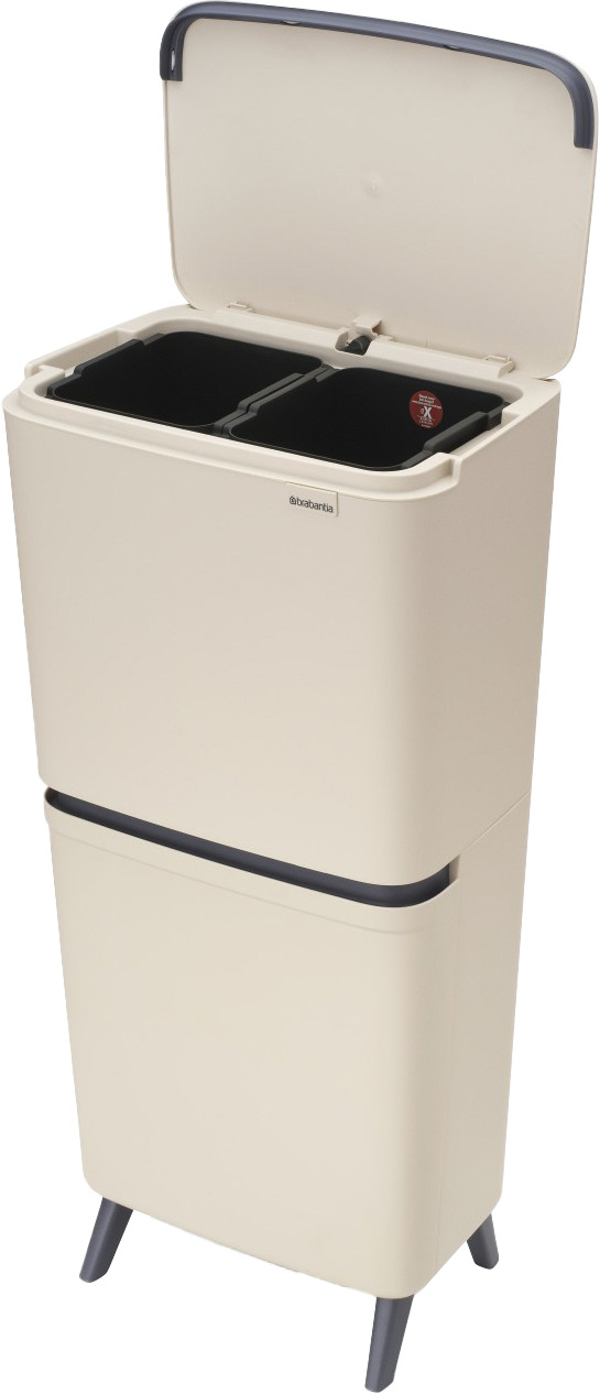 Brabantia SortUp Recycle Hi afvalemmer 25+10+10L Beige rechterkant