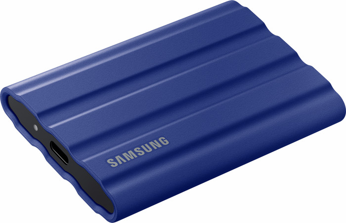 Samsung T7 Shield 2TB Blauw bovenkant