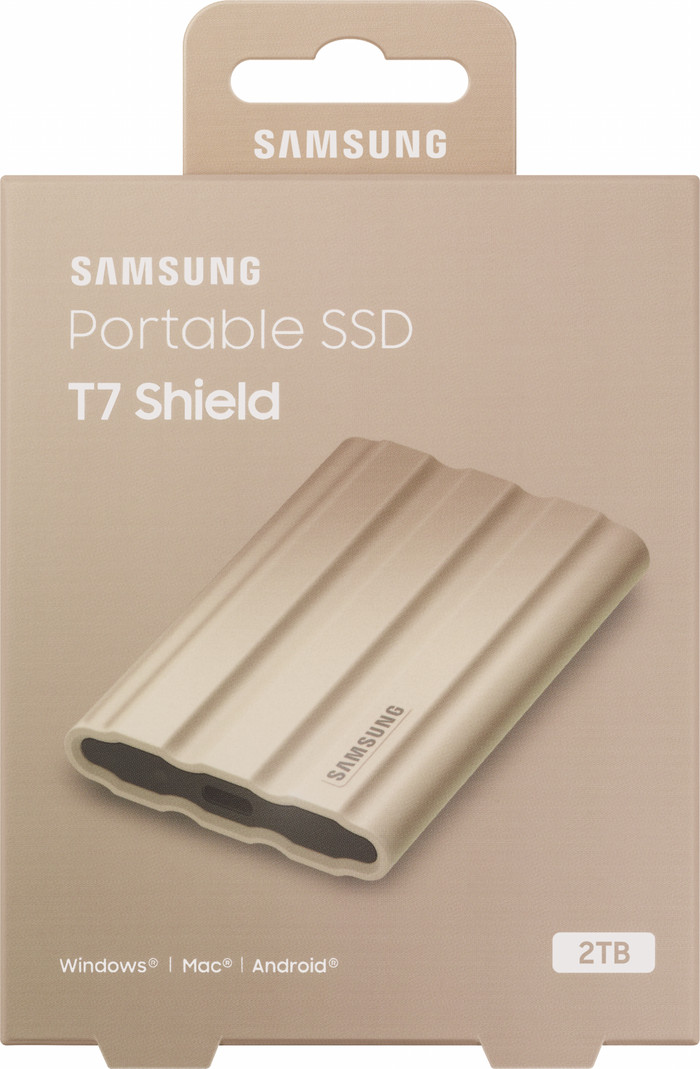 Samsung T7 Shield 2TB Beige verpakking