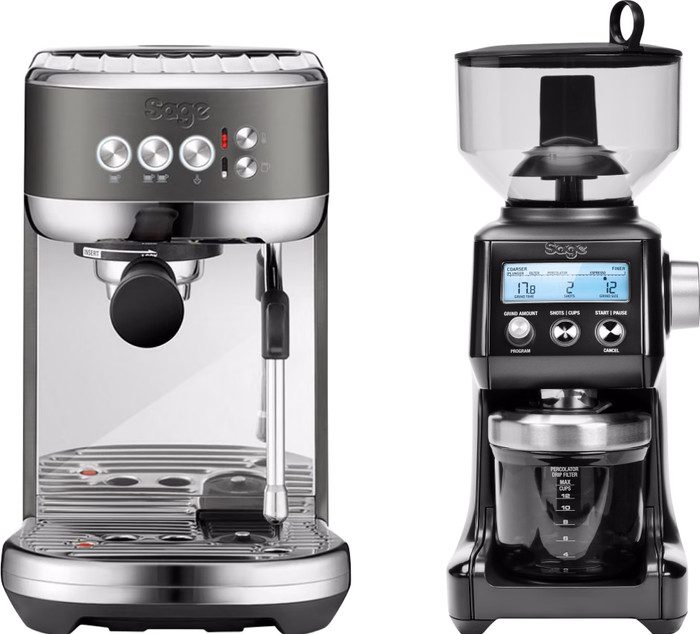 Sage the Bambino Plus Black Stainless + Coffee Grinder Main Image