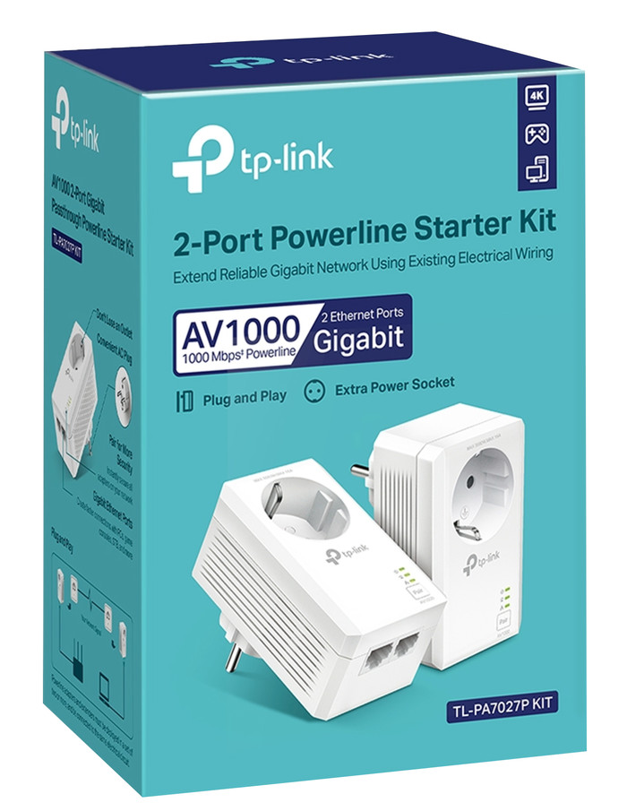 TP-Link TL-PA7027P Kit 1000 Mbps 2 adapters (zonder wifi) verpakking