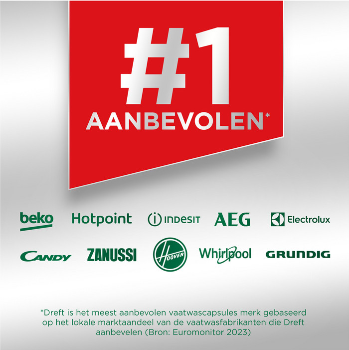 Dreft Vaatwastabletten Platinum All In One Original - Duo Pack (192 stuks) logo