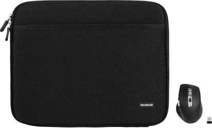 BlueBuilt Laptophoes breedte 33 cm 14 inch S Zwart + Maximus Muis Main Image