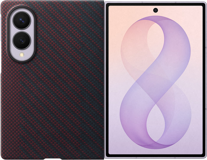 Samsung Galaxy Z Fold 8 Carbon Back Cover met Magneet Rood Main Image