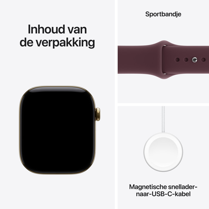 Apple Watch Series 12 Cellular 46mm Titanium Goud Sportband S/M visual leverancier