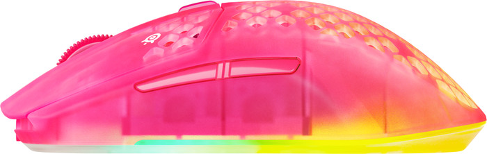 SteelSeries Aerox 3 Draadloze Gaming Muis Magenta linkerkant
