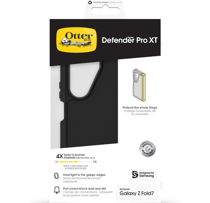 OtterBox Defender Samsung Galaxy Fold 7 Back Cover met Magneet Zwart verpakking